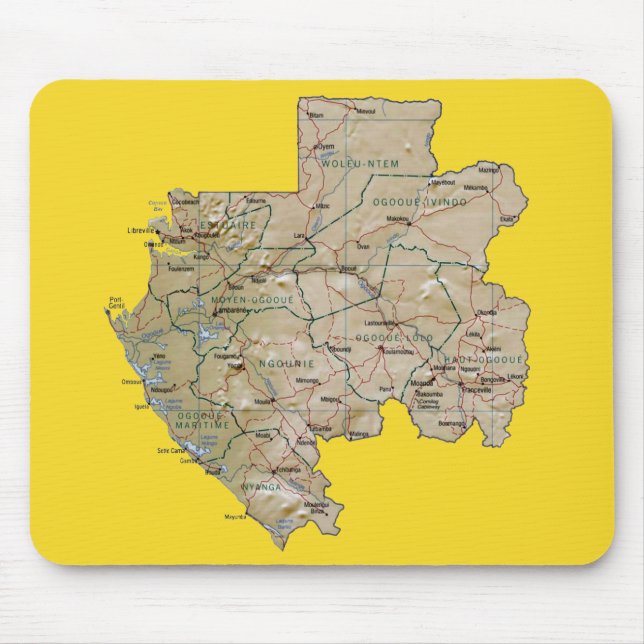 Mapa Mousepad de Gabon (Frente)