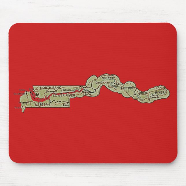 Mapa Mousepad de Gambia (Frente)