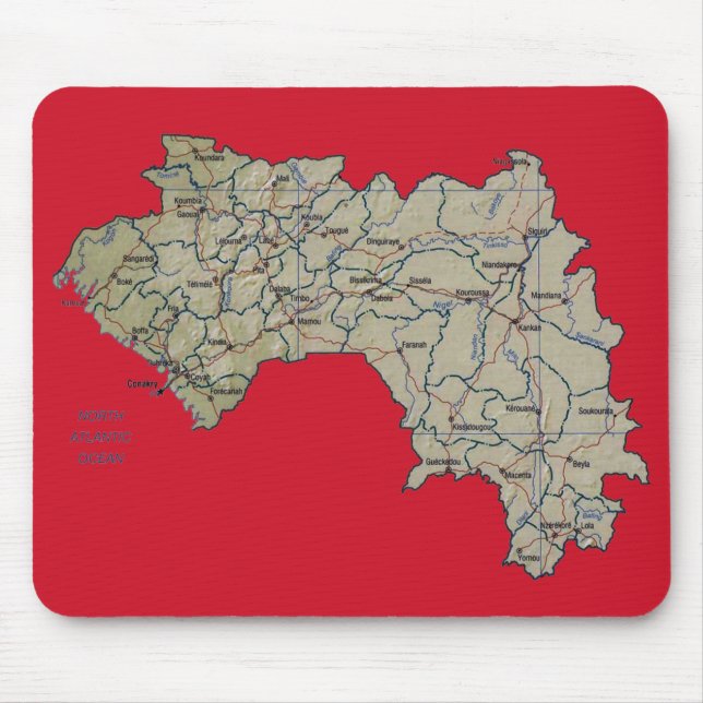Mapa Mousepad de Guiné-Conakry (Frente)