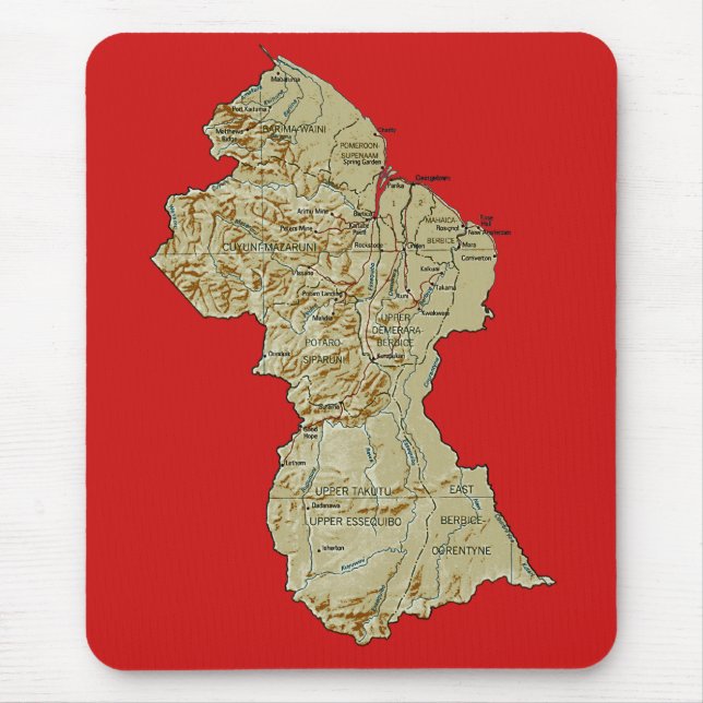Mapa Mousepad de Guyana (Frente)