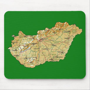Mapa Mousepad de Hungria
