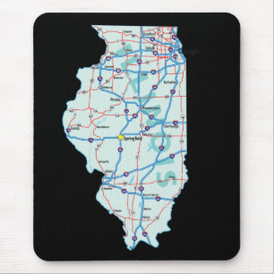 Mapa Mousepad de Illinois