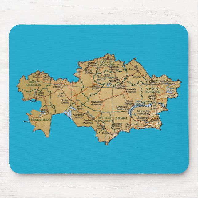 Mapa Mousepad de Kazakhstan (Frente)