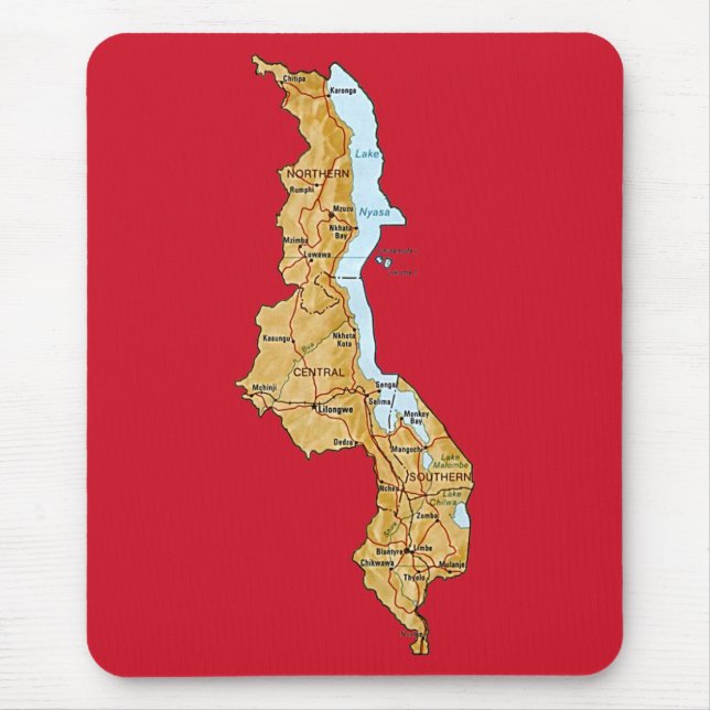 Mapa Mousepad de Malawi (Frente)