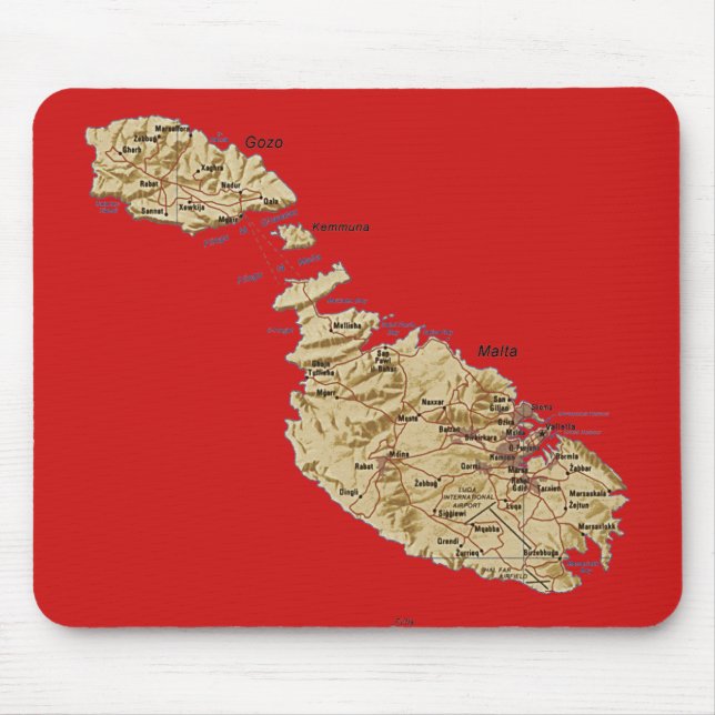 Mapa Mousepad de Malta (Frente)
