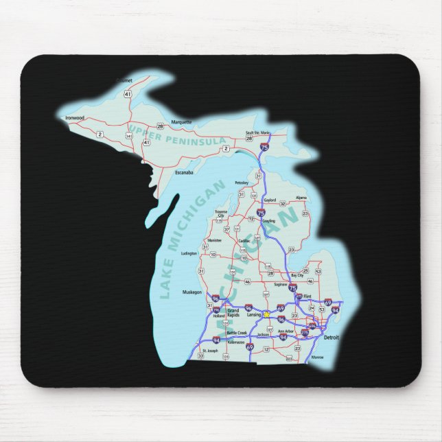 Mapa Mousepad de Michigan (Frente)
