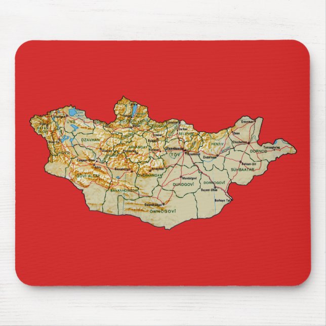 Mapa Mousepad de Mongolia (Frente)