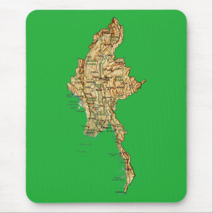 Mapa Mousepad de Myanmar