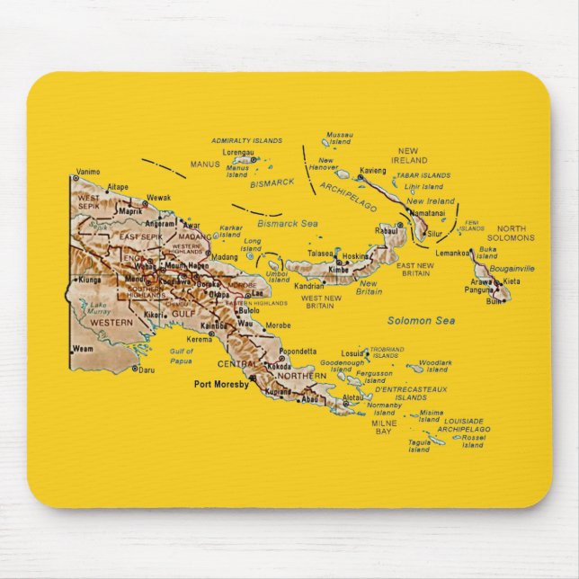 Mapa Mousepad de Papuá-Nova Guiné (Frente)