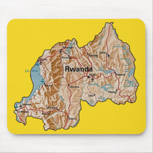 Mapa Mousepad de Rwanda