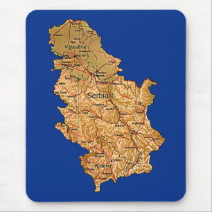 Mapa Mousepad de Serbia