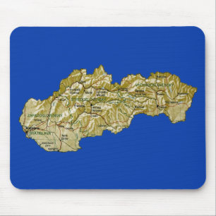 Mapa Mousepad de Slovakia