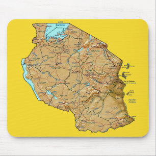 Mapa Mousepad de Tanzânia
