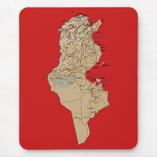 Mapa Mousepad de Tunísia (Frente)