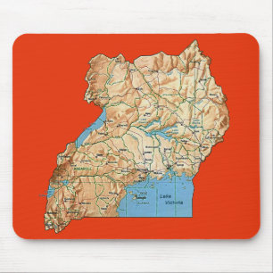 Mapa Mousepad de Uganda