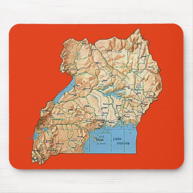Mapa Mousepad de Uganda (Frente)