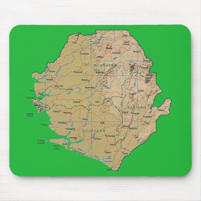 Mapa Mousepad do Sierra Leone (Frente)