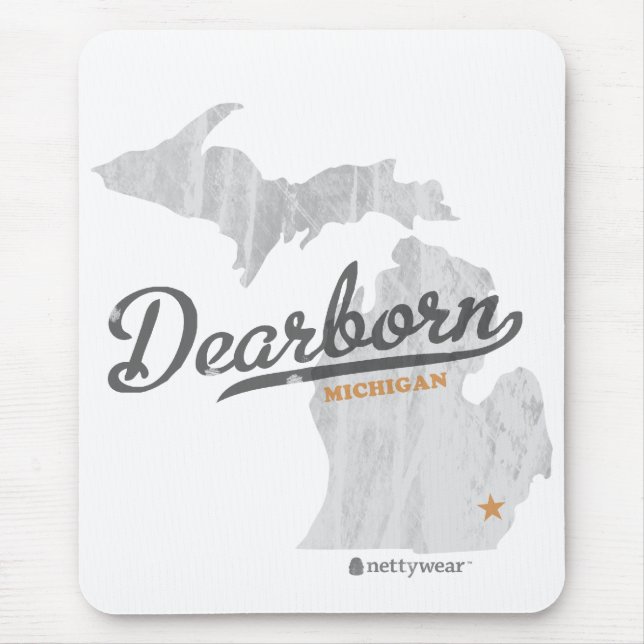 Mapa Mousepad retro de Dearborn Michigan (Frente)