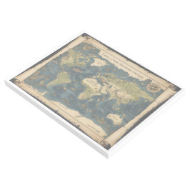 Mapa Mundial Antigo Ilustração Mitológica Vintage