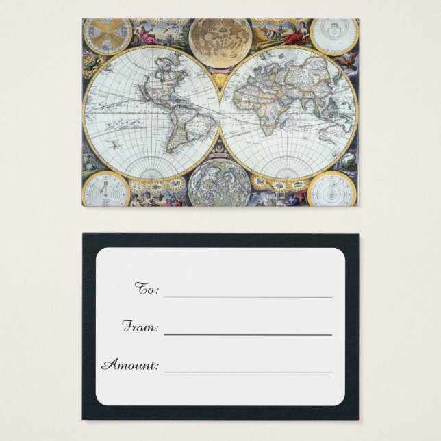 Mapa Mundial Antiquado, Atlas Maritimus por John S (Frente & Verso)