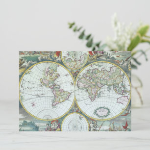 Mapa Mundial Antiquado, Convite Frederick De Wit