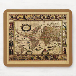 Mapa mundial de Willem Blaeu Mousepad em 1635