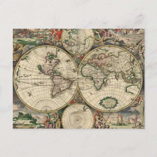 Mapa Mundial do Cartão Postal 1689 (Frente)