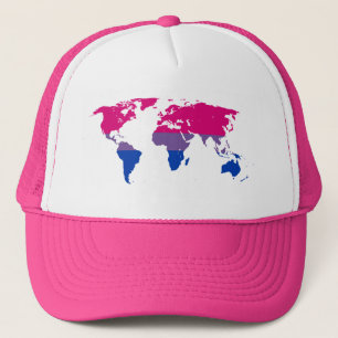 Mapa mundial do orgulho bissexual Boné