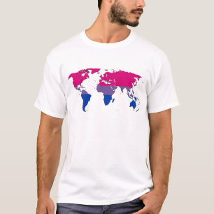 Mapa mundial do orgulho da bissexualidade T-Shirt