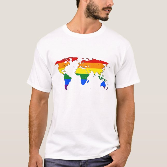 Mapa mundial do orgulho LGBT - Camisa (Frente)