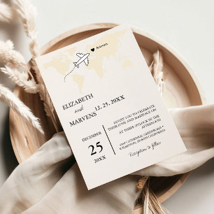 Mapa mundial do tema Viagem de Destino Convite de