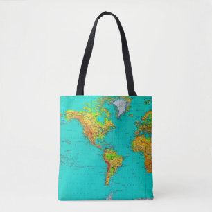 Mapa Mundial - Saco de Tote