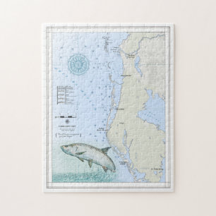 Mapa náutico do quebra-cabeça da costa do golfo 