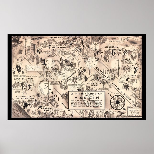 Mapa noturno do Harlem - Poster de 1932 (Frente)