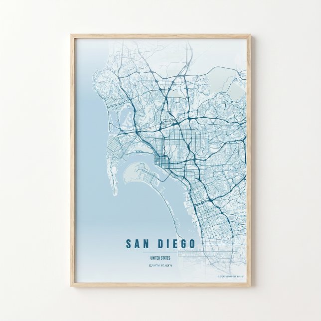 Mapa Oceânico de San Diego Impressão Poster Arte d (Criador carregado)