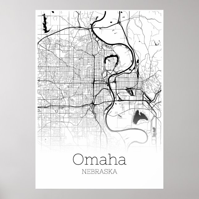 Mapa Omaha - Nebraska - Poster do Mapa da Cidade (Frente)