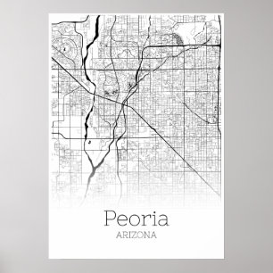 Mapa Peoria - Arizona - Poster de Mapa da Cidade