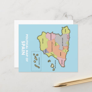 Mapa político da Espanha.