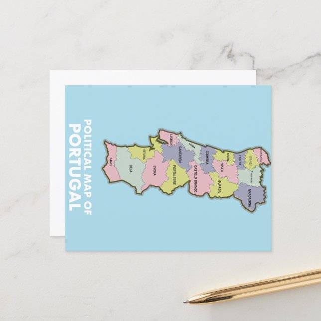 Mapa político de Portugal (Frente/Verso In Situ)