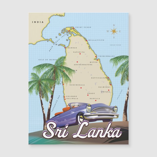 Mapa pormenorizado do Sri Lanka (Frente)