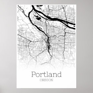 Mapa Portland - Oregon - Poster do mapa da cidade