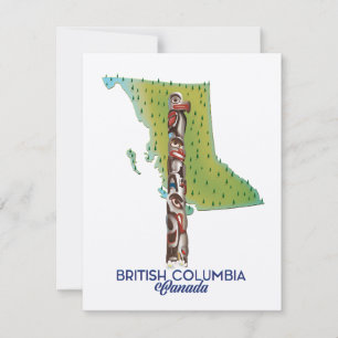 Mapa poster da Colúmbia Britânica Canadá.