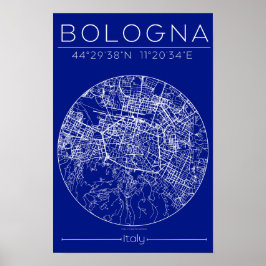 Mapa Poster de Bolonha – Plano de Cidade Circular