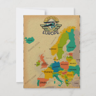Mapa Retro da Europa.