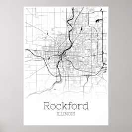 Mapa Rockford - Illinois - Poster do Mapa da Cidad