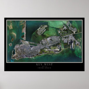 Mapa satélite do poster de Key West Florida