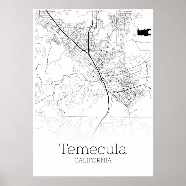 Mapa Temecula - Califórnia - Poster do Mapa da Cid (Frente)