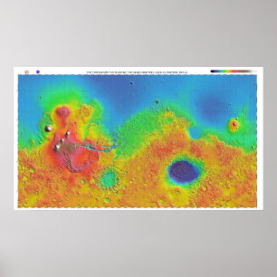 Mapa térmico da inércia do poster de Marte