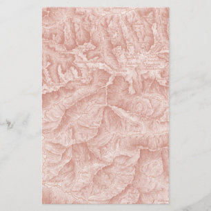 Mapa topográfico de montanha em papel