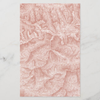 Mapa topográfico de montanha em papel